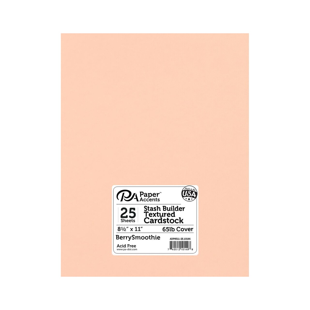 PA Paper Accents Stash Builder Textured Cardstock 8.5" x 11" Textured Berry Smoothie, 65lb colored cardstock paper for card making, scrapbooking, printing, quilling and crafts, 25 piece pack